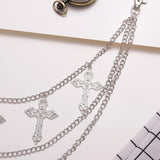 Punk Pants Chain - Multi Stacked Layering Cross Charm Chain for Women Men, Gothic Hip Hop Pocket Accessories