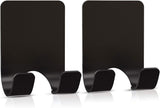 Shower Wall Razor Holder, Metal Adhesive Razor Hooks for His and Hers, Waterproof, Black, 2 Pcs