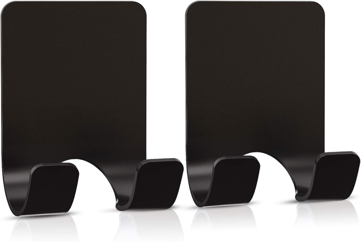 Shower Wall Razor Holder, Metal Adhesive Razor Hooks for His and Hers, Waterproof, Black, 2 Pcs