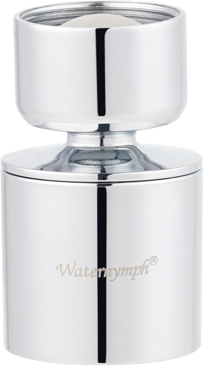 Dual-function 2-Flow Faucet Aerator, Water Saving Swivel Aerator with 2 Sprayer - Faucet Parts Replacement - 55/64 Inch-27UNS Female Thread - Chrome