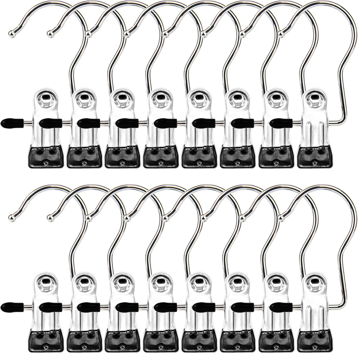 Boot Hangers Clips, 16 Pack Laundry Hooks Hanging Clips Clothes Pins Closet Hanger Organizer Clamps Socks Towel Clips Heavy Duty Clothespins Bulk Hanger Clips for Closet Travel Pants Socks Handbags