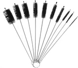 Straw Cleaner Brush Set, Shower Head Cleaner Tool, Nylon Pipe Tube Cleaner 8-inch 10 Different Diameters Set for Tumbler, Water Bottle, Sippy Cup, Sinks and Hummingbird Feeders