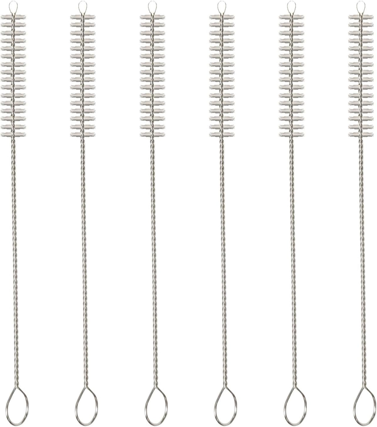 Straw Cleaner Brush Set, 6-Piece Set of Long Cleaning Brushes for Tumbler, Water Bottle, Sippy Cups, Pipes, Tubes, Stainless Steel Drinking Straws, Glass Silicone Metal Straws or Hummingbird Feeders