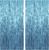 2 Pack Blue Backdrop Streamers Party Decorations Tinsel Fringe Backdrop Ocean Themed Decorations Foil Curtain Blue Birthday Ocean Party Decor Supplies