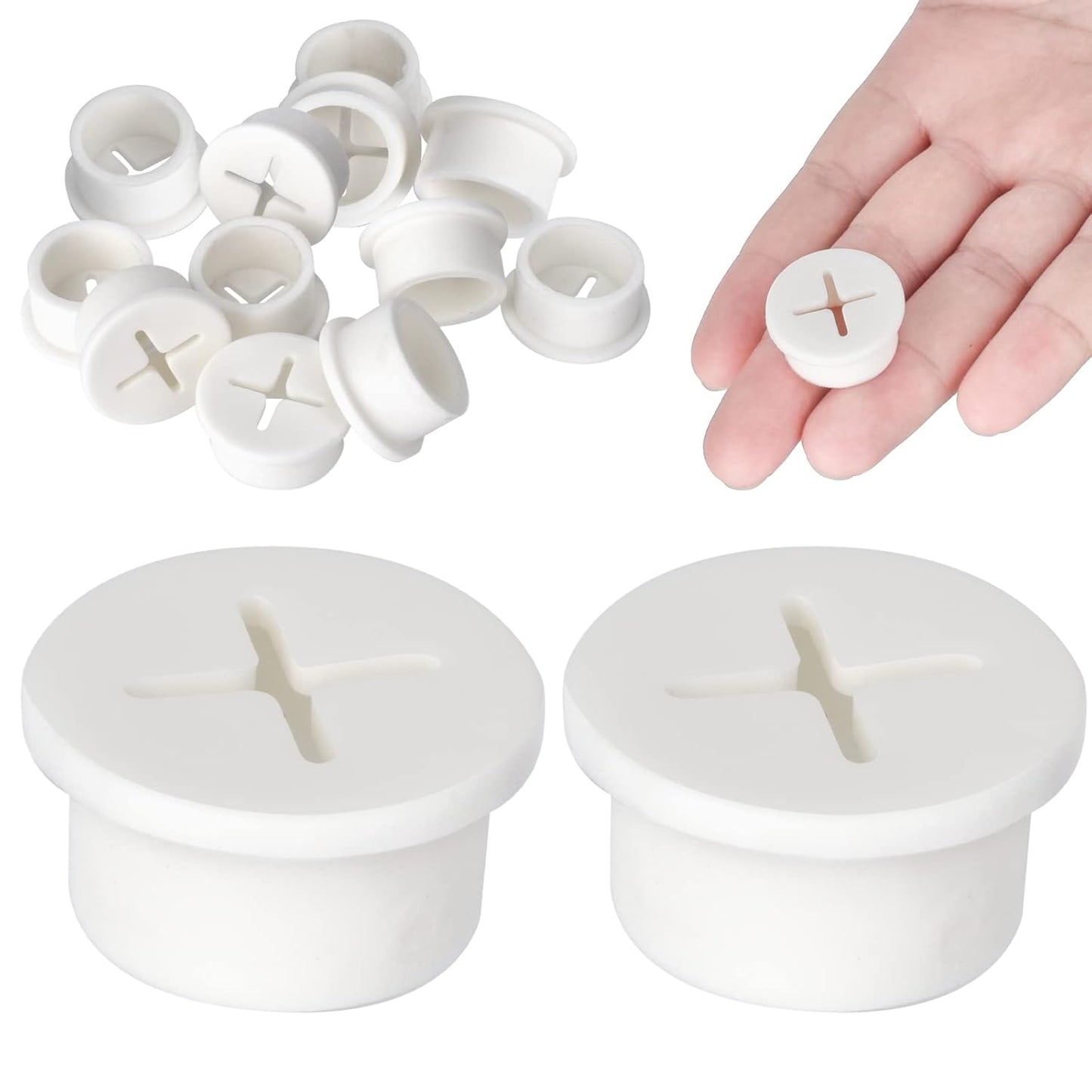 12 Pcs Cable Cord Grommet Silicone Cable Grommet 3/4" Wire Hole Cover Cable Management Wire Organizer Cable Pass Through Desk Grommet for Table, Computer Desk, Office, Home