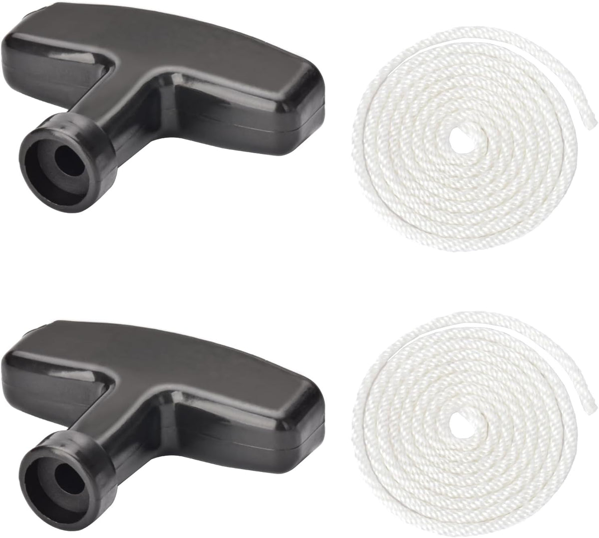 Pull Cord with Recoil Starter Handle Gasoline Engine Starter Handle Grip Recoil Starter Pull Handle for Lawn Mower, Chainsaw, Generator (2 Pack)