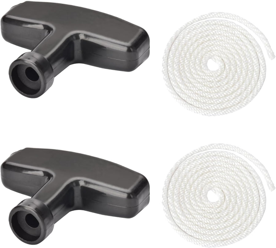 Pull Cord with Recoil Starter Handle Gasoline Engine Starter Handle Grip Recoil Starter Pull Handle for Lawn Mower, Chainsaw, Generator (2 Pack)