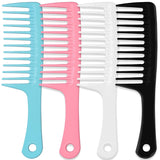 MODENGKGJIAN 4PCS Wide Tooth Detangling Comb, Large Hair Styling Comb for Curly, Wet, Lg Hair (Multi-colored, Polypropylene, Handgrip)