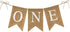 Burlap One Banner - NO DIY One Highchair Banner First Birthday Boy Girl Banner Sign Decoration 1st Happy Birthday High Chair Banners for Babies Photo Prop Party Decoration Indoor Outdoor