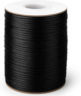 1.5MM Black Nylon String - 110Yards Wind Chime String Weather Resistant Nylon Cord Black Nylon Bracelets String Beading Thread Macrame Trim Cord for Necklace Jewelry Making Craft Halloween