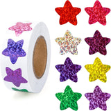 Star Stickers - 500Pcs 1Inch Glitter Star Stickers for Kids Reward Self Adhesive Foil Shiny Stars Shaped Sticker Stars Incentive Sticker Roll for Envelope Seal Classroom Teacher Behavior Chart
