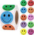 Smiley Face Stickers - Happy Face Stickers 500Pcs 1Inch Glitter Smiley Sticker Roll Cute Reward Sticker for Kids Classroom Self Adhesive Positive Incentive Labels for Teacher Behavior Chart