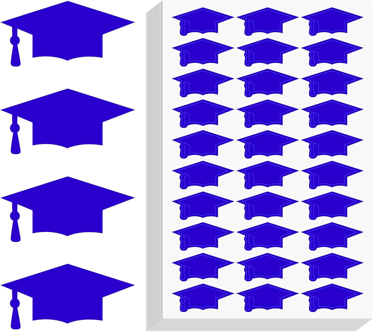 Graduation Cap Stickers 2026 - Blue Graduation Hat Stickers Self-Adhesive Graduations Envelope Seal Sticker 420Pcs Congrats Grad Cap Sticker Class of 2026 for Senior College Grad Party Favor