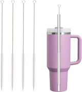 Straw Cleaner Brush for Stanley, 4Pcs Reusable Extra Lg Straw Cleaning Brush for 14oz 20oz 30oz 40oz Stanley Mug, Cleaning Brush for All Plastic, Glass, Stainless and Silice Straws
