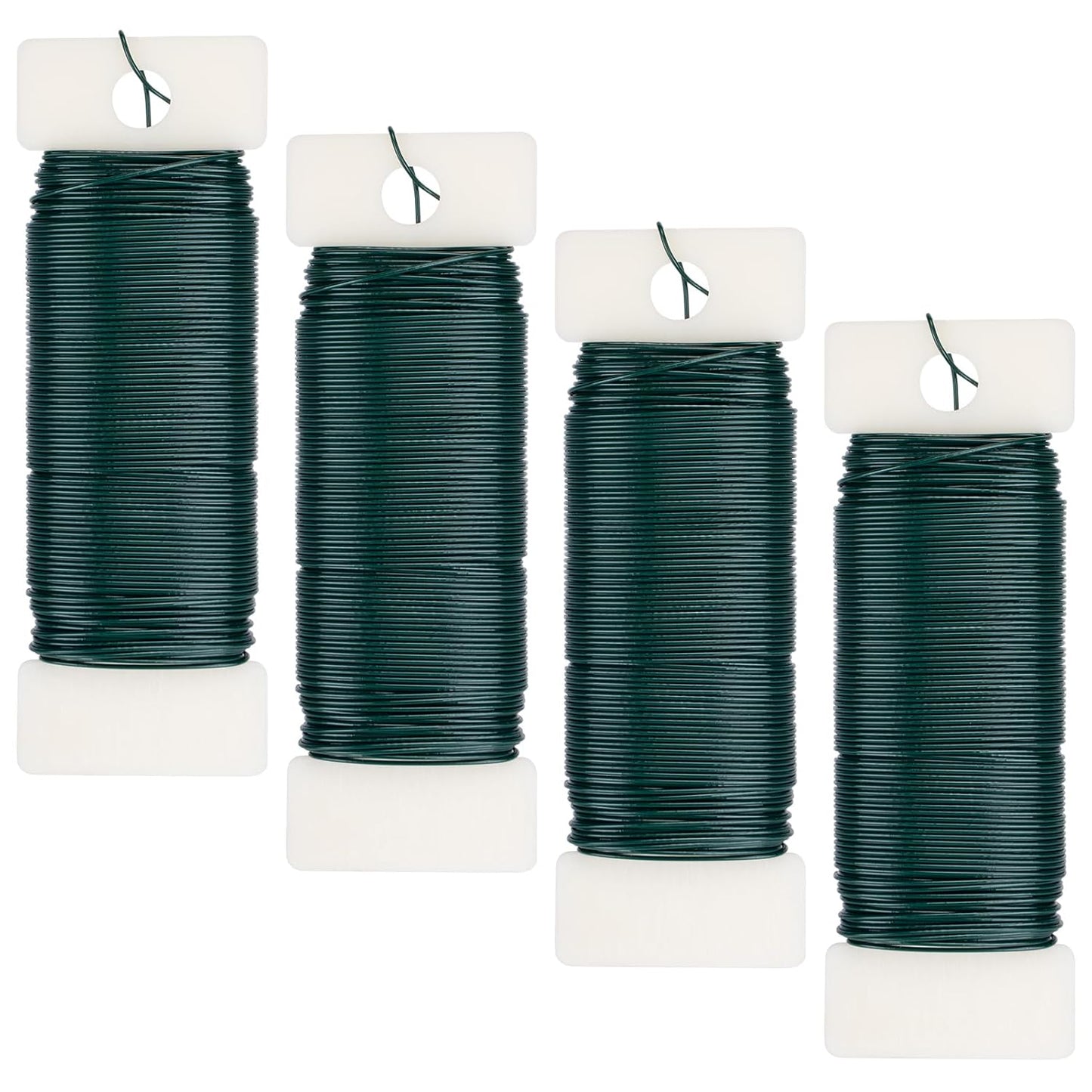 4 Pack Floral Wire, 131 Yards Paddle Wire 22 Gauge Florist Wire Green for Wreath Wire Making Craft, Floral Flower Arrangements and DIY Crafts, Garland
