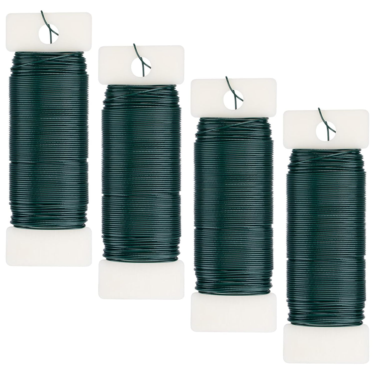 4 Pack Floral Wire, 131 Yards Paddle Wire 22 Gauge Florist Wire Green for Wreath Wire Making Craft, Floral Flower Arrangements and DIY Crafts, Garland
