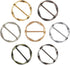 Tie Clips for Women & Girls - Twist Tee Knot Scarf Clip Waist Clothes Corner Knotted Button Fashion Metal Circle Buckle Alloy Clothing Ring Wrap Holder Round Scarves Clasp 