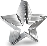6 Pieces Star Cookie Cutters Set - Stainless Steel Five-Pointed Shaped Cutter, Biscuit Molds, Fondant Cake Cheese Pastry Mold Bakeware Tools Christmas Gifts (Assorted Sizes) 