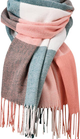 Womens Winter Scarf, Fashion Cashmere Feel Plaid Scarfs for Women, Pashmina Shawls and Wraps, Long Blanket Scarf