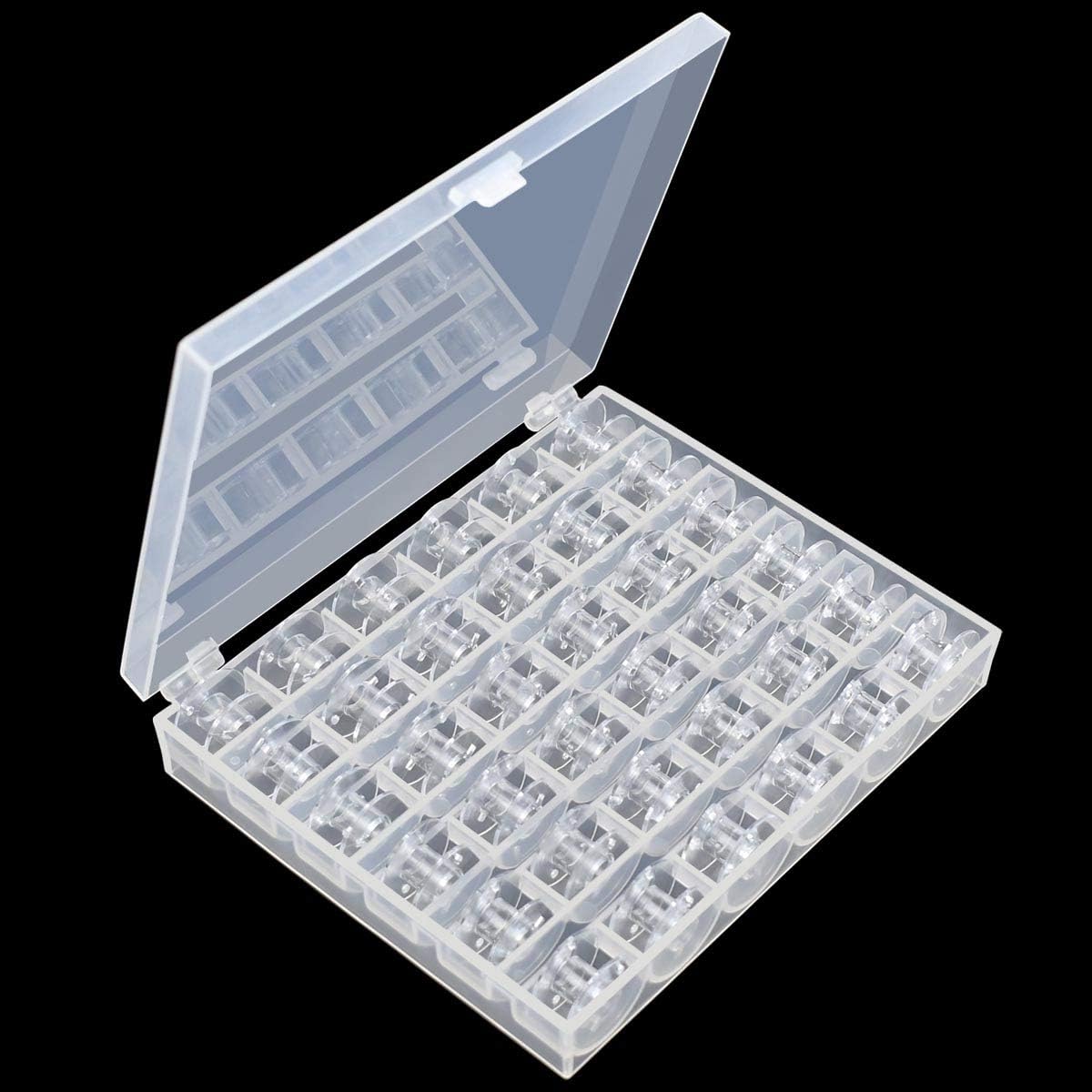 36 Pcs Transparent Plastic Sewing Machine Bobbins with Case for Janome Brother Singer Babylock Class 15 Spools Storage Box Juki Pfaff Elna Christmas Gift 