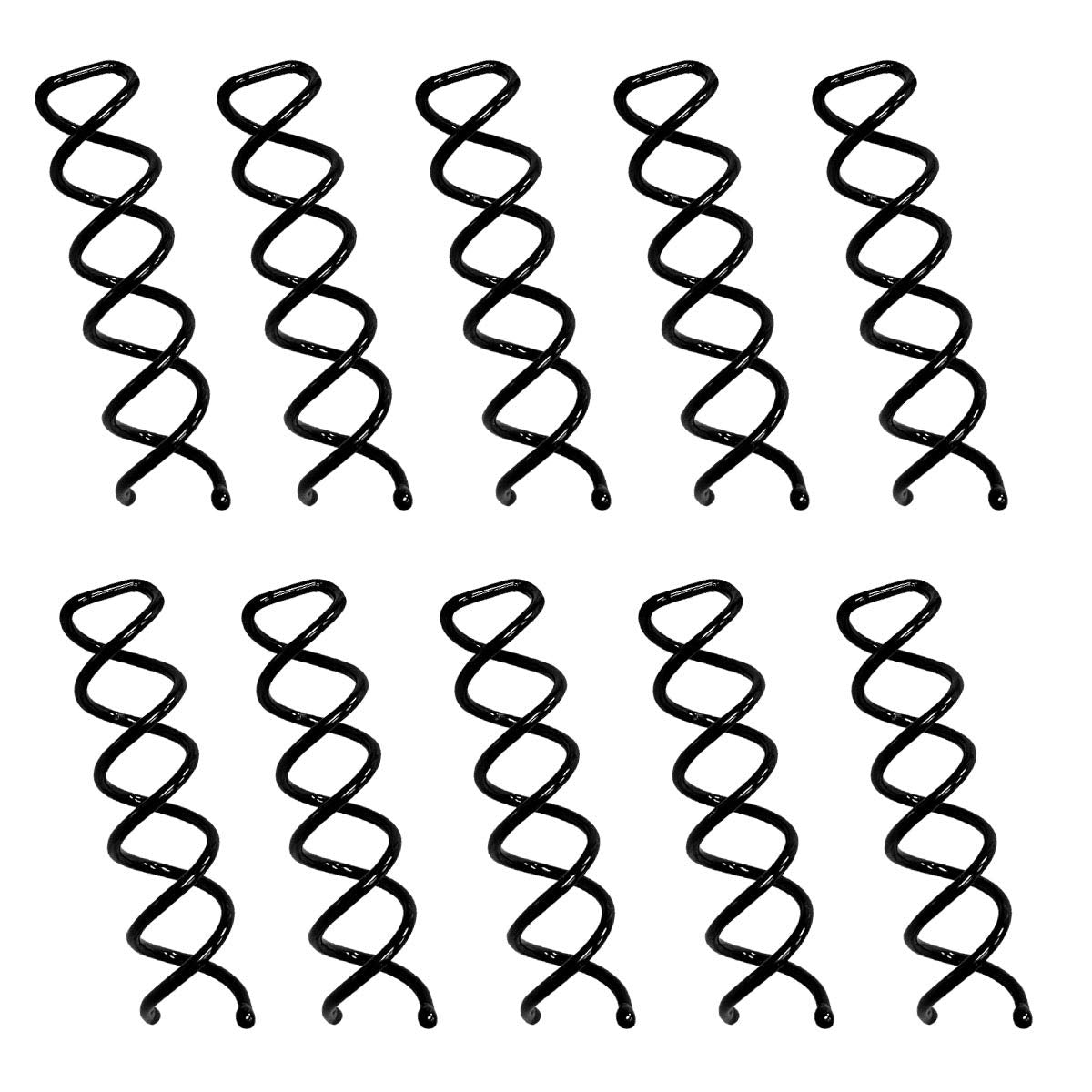 10PCS Spiral Hair Pins, Non-Scratch Ball Tips Screw Pins for DIY Style (Black) 