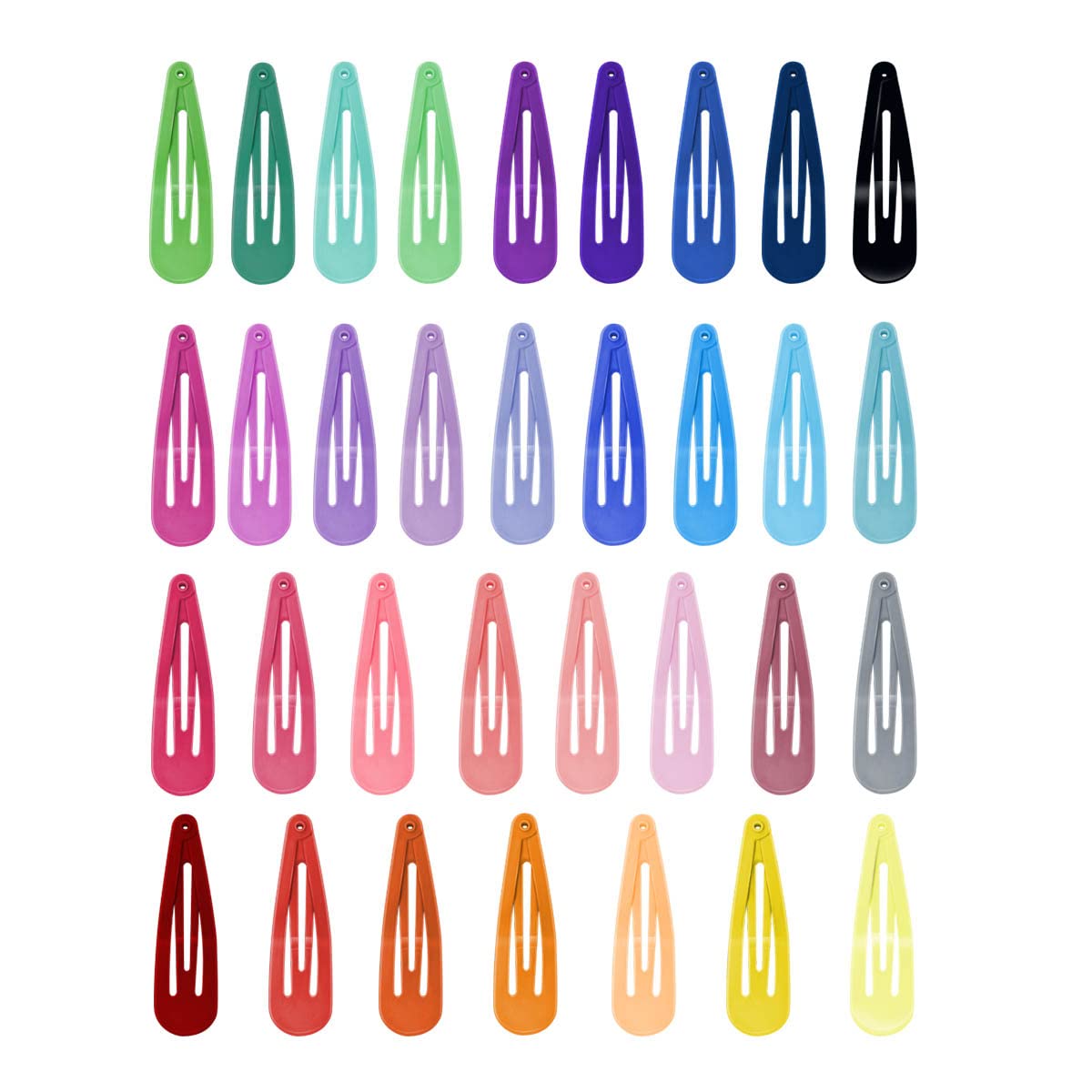 100 Pcs Girls Snap Hair Clips Colorful Barrettes 2 Inch No Slip Metal in 33 Candy Color Glossy Accessories for Women Teens Toddlers Ladies (Assorted Colors) 