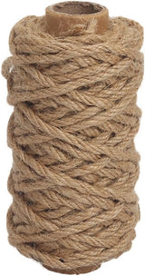 Strong Natural Jute Twine, 4mm Thick 66 Feet Long Jute String Rope Roll for Garden, Arts & Crafts, Home Decor, Packaging