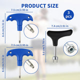 3-Pack Golf Wrenches Set - Golf Torque Wrench Golf Head Adjustment Tool & Spike Wrench for Golf Shoes - Stainless Steel Golf Club Driver Torque Tool with Plastic Handle, T20, T25