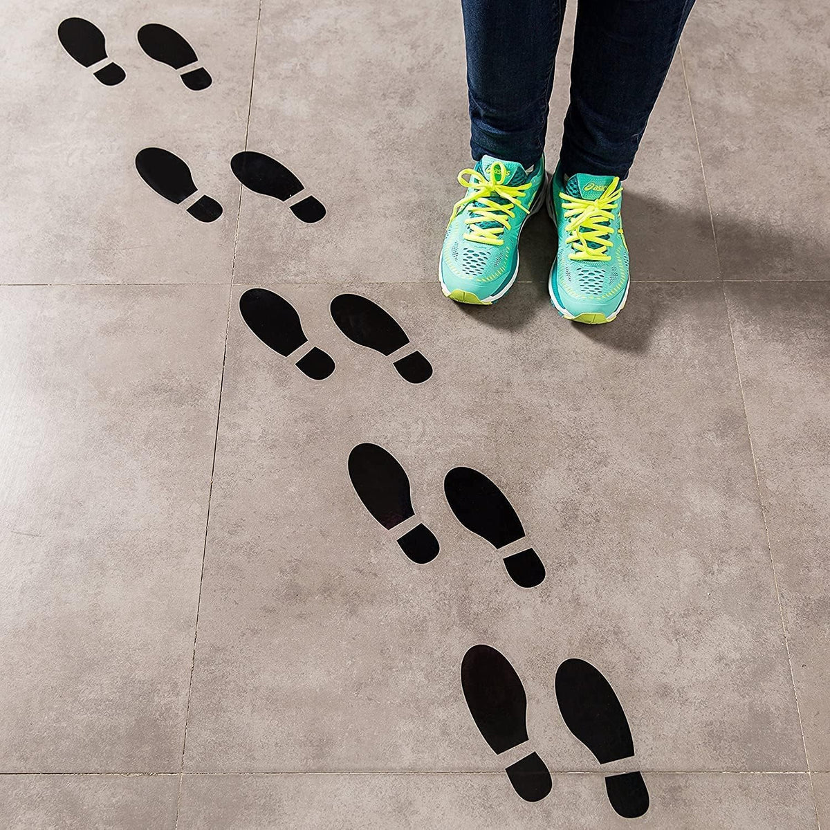 24Pcs Spy Agent of Truth Footprint Floor Decals Stickers Classroom Line Up Floor Decals Black Footprint Stickers