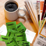 ceiba tree 1000 Raffle Tickets Double Roll Metallic Green Foil Ticket for Events Carnivals Entry Class Reward Prizes Party Supplies