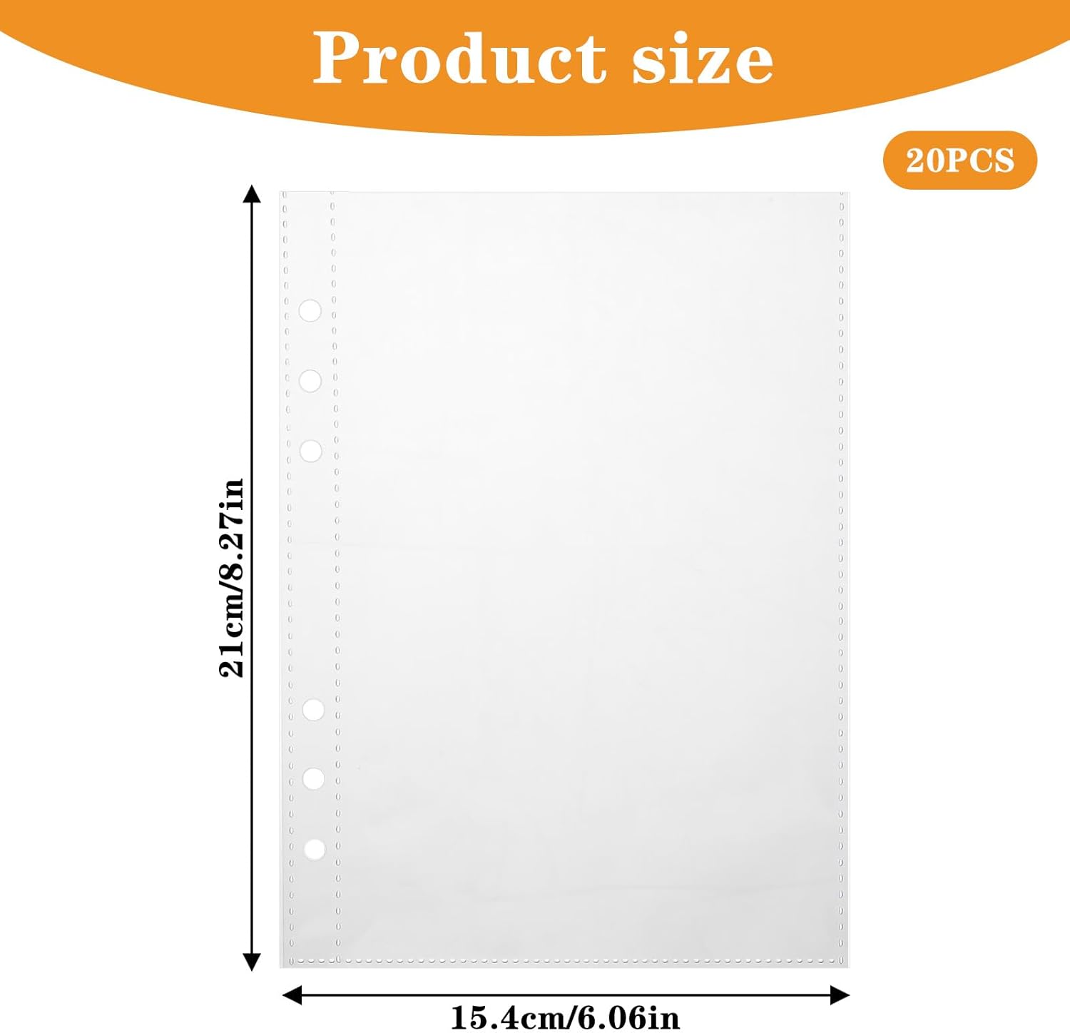 20 Sheets Clear Binder Sleeves - A5 6 Ring Binder Pocket Sheets Protectors, Double Sided Pet Clear Page Protectors for Cards Photocards Postcards Pictures Stickers Cash Organizer