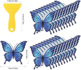 20 PCS Butterfly Non Slip Bathtub Stickers, Adhesive Anti Slip Decal Treads for Shower & Bath Tub with Scraper for Safety Bathroom Tubs, Shower Floor, Stairs(Blue)