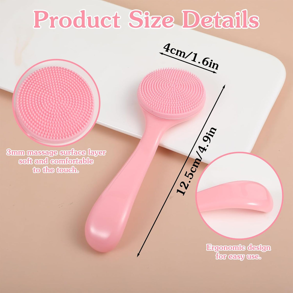 4 Pcs Silicone Face Brush Manual Facial Cleansing Brush, Soft Face Scrubber Waterproof Exfoliating Brushes, Silicone Cleaning Scrubber Exfoliator Cleanser for Women Blackheads Makeup Residues Removal