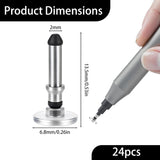 24 Pcs Stylus Tips Replacement Tips Only, Stylus Pen Tip Replacement High Precision Replaceable Pen Disc Tops Universal Round Shape Penpoint for Mobile Phones and Tablet PC Touch Screen Devices