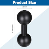 20mm to 20mm Ball Mount Arm, Black Aluminum Alloy Ball Adapter Double Balls Mount Extension Connector for Secure Attachment for Mounting Arm with 20 mm Connections Compatible with 20 mm Mounting Arms