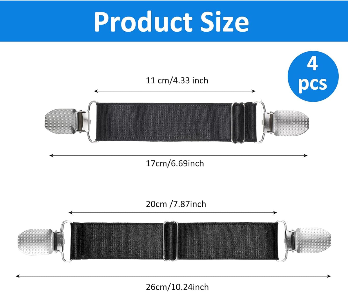 Vin Beauty 4 Pcs Adjustable Elastic Boot Straps Pant Leg Straps Elastic Adjustable Cowboy Boot Strap Clamp for Pants for Women and Men Riding Motorcycle Mitten Pants