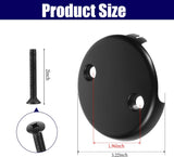 Bathtub Overflow Drain Cover 3-1/8 inch, Two Hole Tub Overflow Drain Cover, Bath Face Plate Bathtub with Screws for Most Standard Bath Tub Drains Black