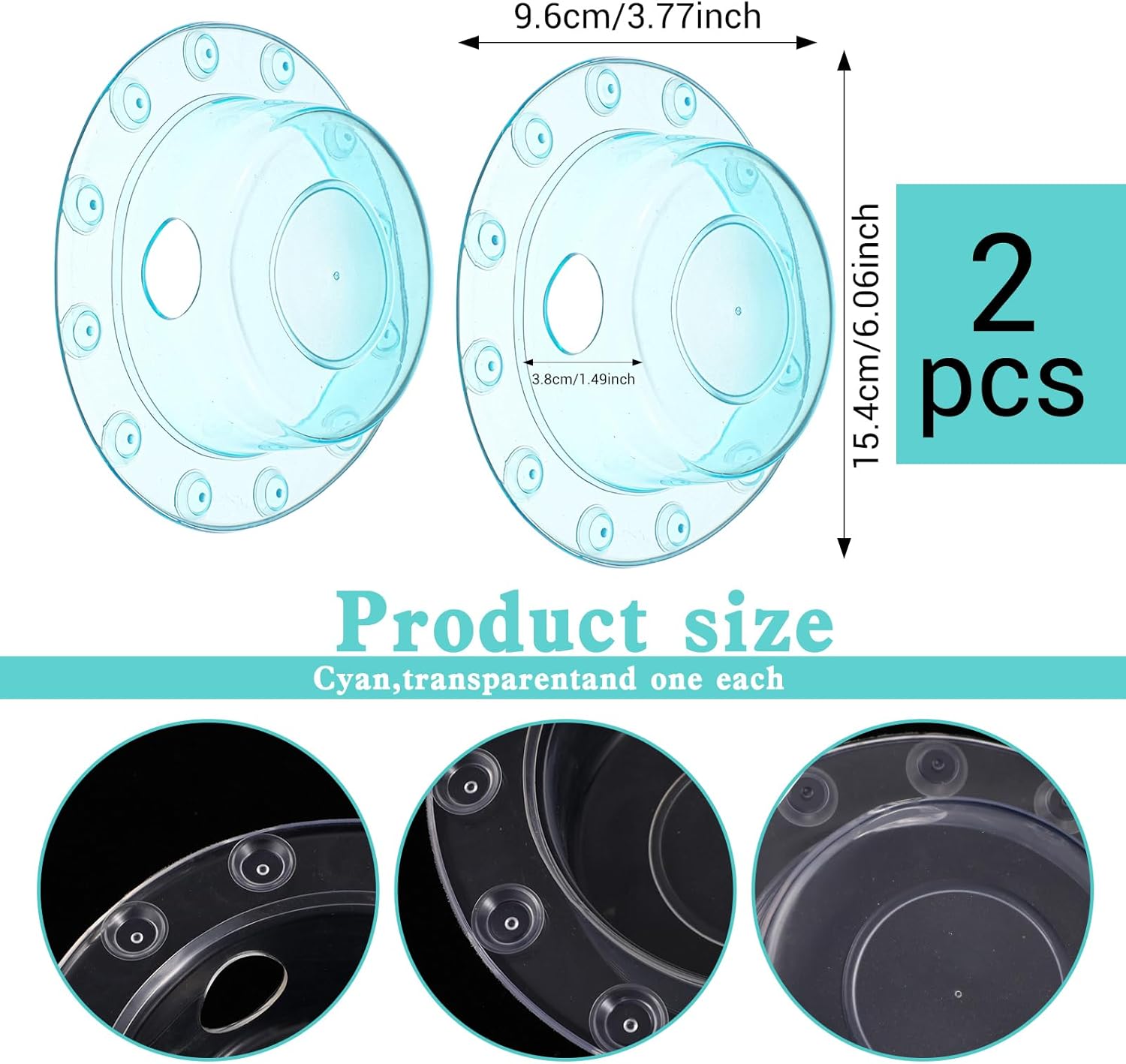 2 Pcs Bathtub Overflow Drain Cover Bathtub Stoppers 6.1 Inch Transparent & Green PVC Tub Overflow Drain Cover Plug for Deep Water Bath, Universal Fit for Tub Drains Hole