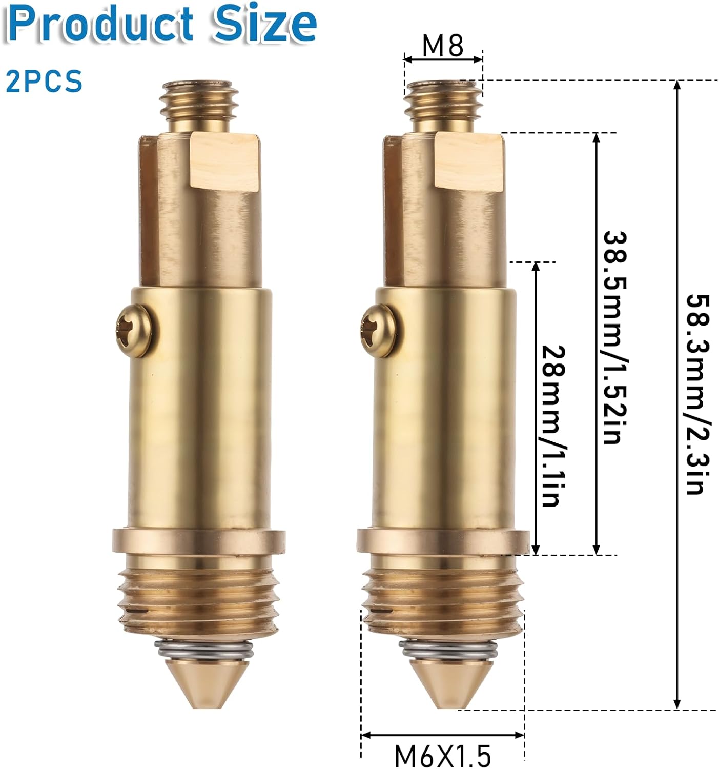 2 Pcs Basin Sink Clicker Pop Up Tub Drain Stopper Sink Pop Up Stopper Pop Up Bolt Basin Bath Sink Drain Click Clack Replacement Plug Bolt Spring Brass Push Spring Plug for Most Sink Tub Basin Drain