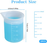 2Pcs Silicone Laundry Detergent Cup, Laundry Detergent Measuring Cup, Silicone Dispenser Cups Reusable for Liquid Flexible Washable Liquid Measuring Cups for Home, Dormitory, Hotel