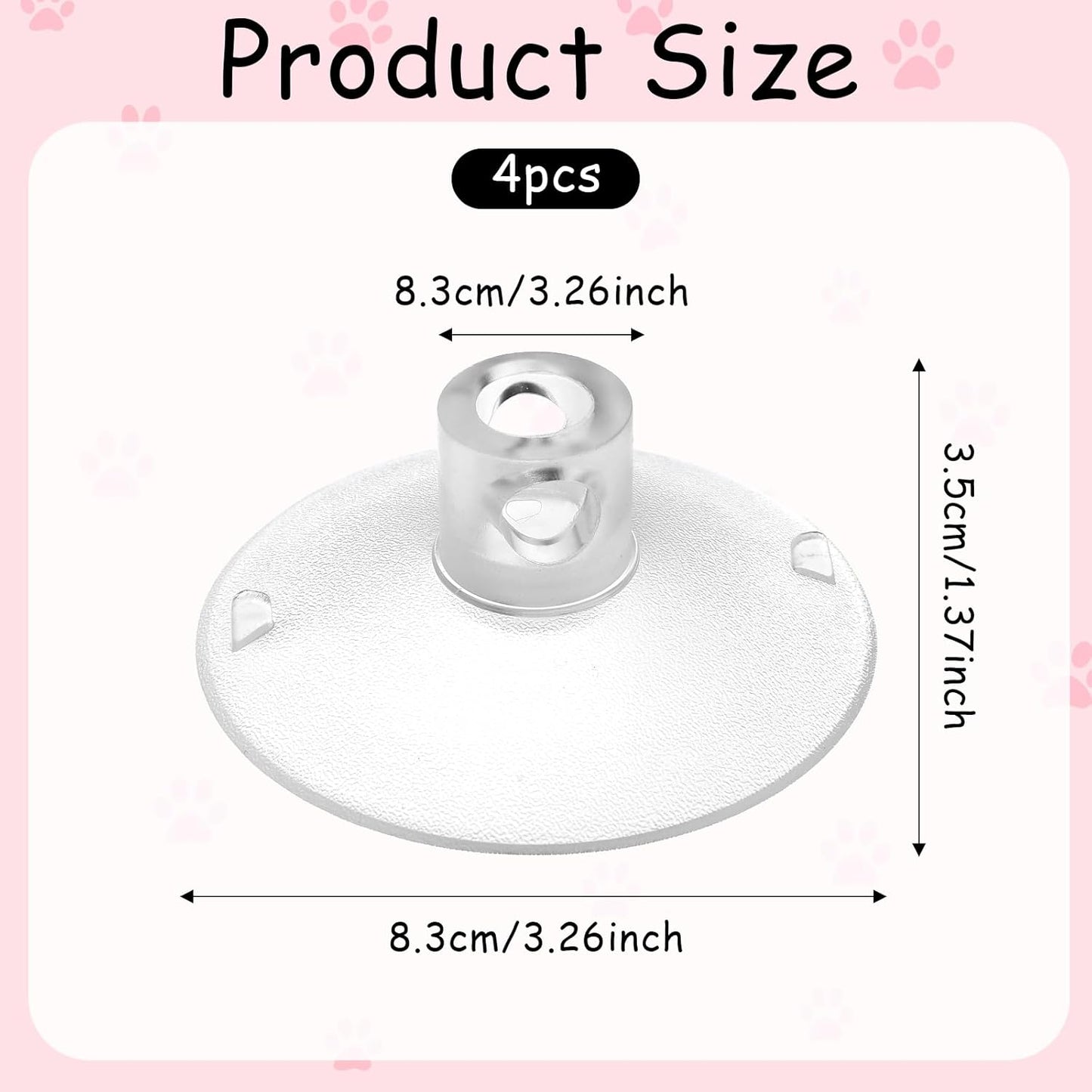 4 PCS Window Perch Suction Cup Large Replacement Clear PVC Sucker Pads Powerful Suction Cups for Cat Window Bed Seat Hammocks
