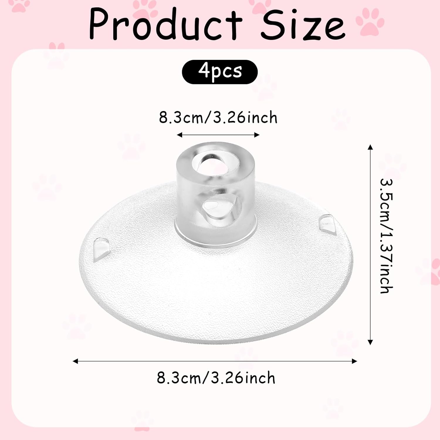 4 PCS Window Perch Suction Cup Large Replacement Clear PVC Sucker Pads Powerful Suction Cups for Cat Window Bed Seat Hammocks