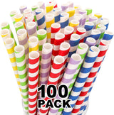 100 Pack, Extra Wide Paper Smoothie, Boba Straws - 10 mm Wide Biodegradable Straws for Bubble Tea (Tapioca, Boba Pearls), Milkshakes, Jumbo Drinks - Shower, Wedding Party Supplies Decorations