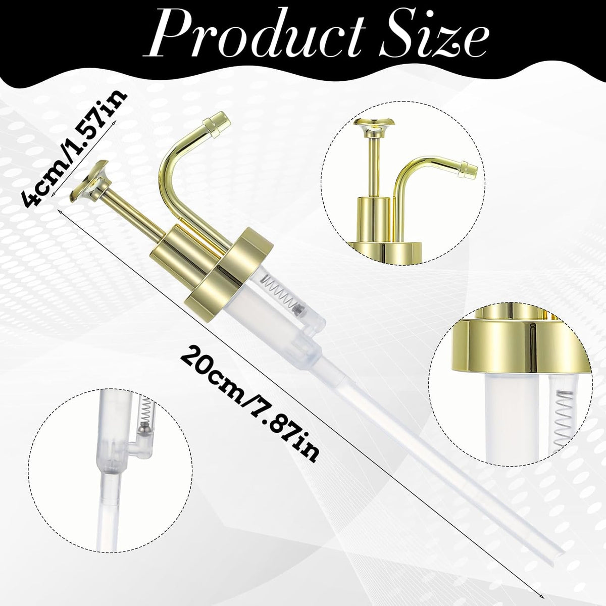 Soap and Lotion Dispenser Pump Replacement, ABS Material Gold Gloss Smooth Action Oil Can Pump Head for Wider Mouth Bottle of 1.3 in (33 mm) Thread, Rust Proof & Leak Proof for Soap Lotion Bottle
