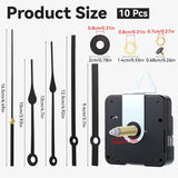 Long Shaft Clock Mechanism 31 mm Long Shaft Clock Movement Replacement, DIY Wall Clocks Movement Mechanism Clocks Repair Kit for DIY Repair with 2 Pairs Pointer Hands, Silent Sweep Seconds Movements