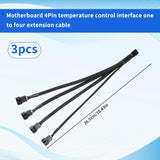3 PCS Fan Splitter 4 Pin+3 Pin Computer PC Case PWM Fan Splitter Cable 1 to 4