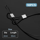 10PCS Stainless Steel Cable with Loops, 12 Inch 2mm Security Cable Short Wire Lock Cable Lanyard Chain Link Lock Vinyl Coated Thin Wire Rope for Outdoor Gates, Bikes, Luggage