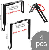 Amylove 4 Pcs Adjustable Cubicle Hanger Universal Partition Metal Cubicle Hooks Door Hanger, Adjusted to Fit Panels with 1 3/8 Inch to 3 1/2 Inch Thickness for Office Whiteboard (Black)