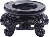 2Pcs Black Wooden Display Stand for Crystal Sphere Quartz Ball Holder Hollow Wood Stand Base for Crystal Ball Sphere Globe Stone Decoration Display Pedestals Home Decor,Crystal Ball Stand，Sphere Holder