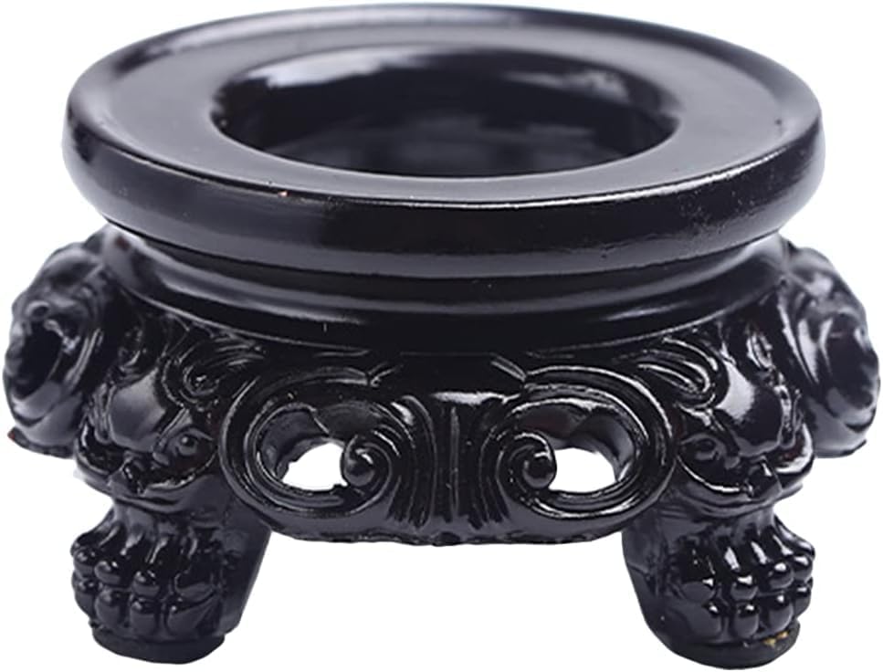 2Pcs Black Wooden Display Stand for Crystal Sphere Quartz Ball Holder Hollow Wood Stand Base for Crystal Ball Sphere Globe Stone Decoration Display Pedestals Home Decor,Crystal Ball Stand，Sphere Holder